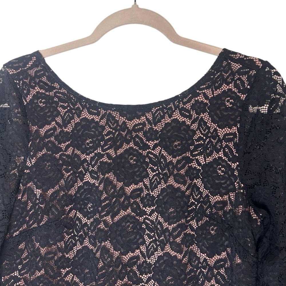 Gentle Fawn Hannah Dress- Black Lace Long Sleeve Mini Dress- Size Small - Picture 9 of 15